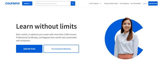 Coursera online training platform for academics