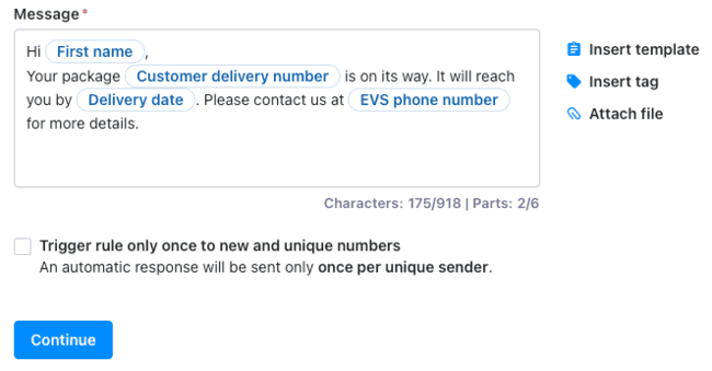 opinión de Textmagic Automatización de SMS Flujo de trabajo del mensaje de texto de actualización de estado de entrega