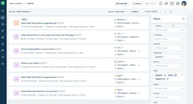 página de entradas del crm para interactuar con los clientes potenciales