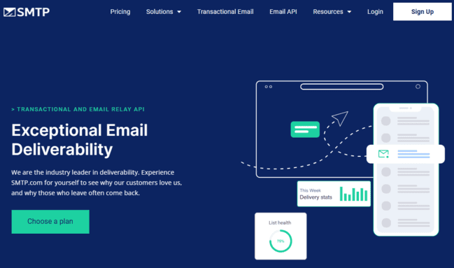 página de inicio de smtp.com