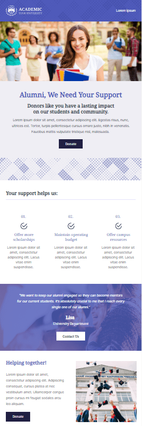 plantilla de boletín de recaudación de fondos para antiguos alumnos