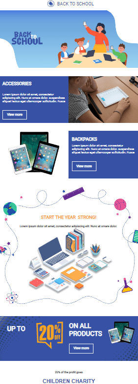 plantilla de boletín escolar de ofertas especiales