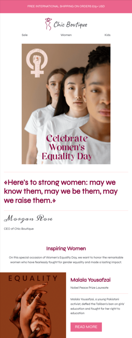 plantilla de correo electrónico de evento de un día de celebración