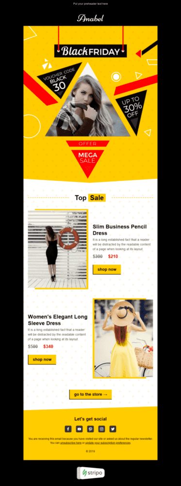 plantilla de correo electrónico gratis de viernes negro