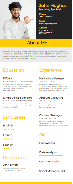 plantilla de currículum de estudiante