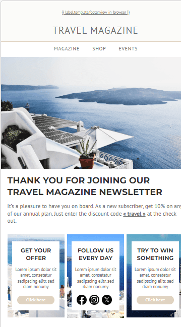 plantilla de newsletters Brevo