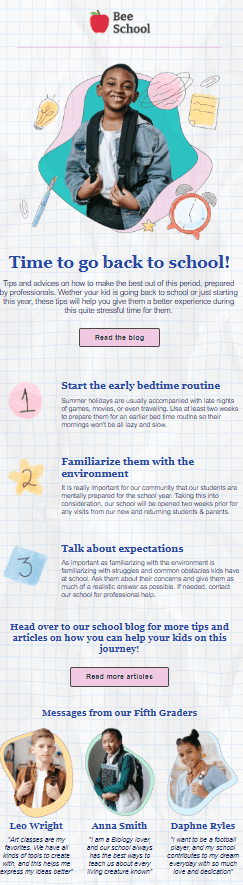 plantilla de noticias escolares