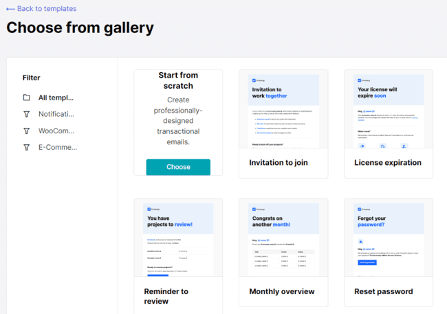 plantillas de MailerSend