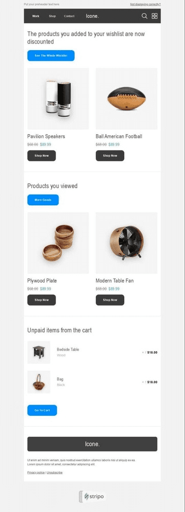plantillas de correo electrónico de recuperación de carrito