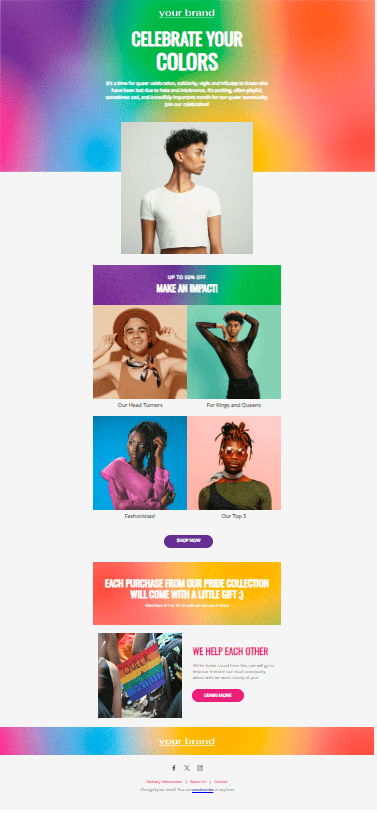 plantillas de newsletters coloridas ejemplo imágenes Beefree