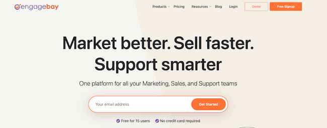 plataforma de CRM alternativa à Hubspot, EngageBay