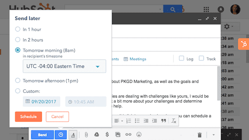plugin de e-mail do Hubspot CRM