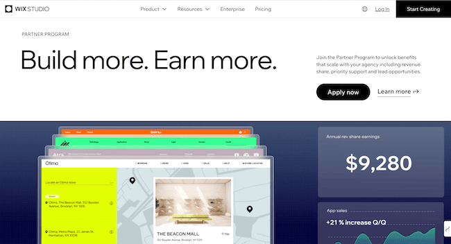 programa de afiliados del software de Wix