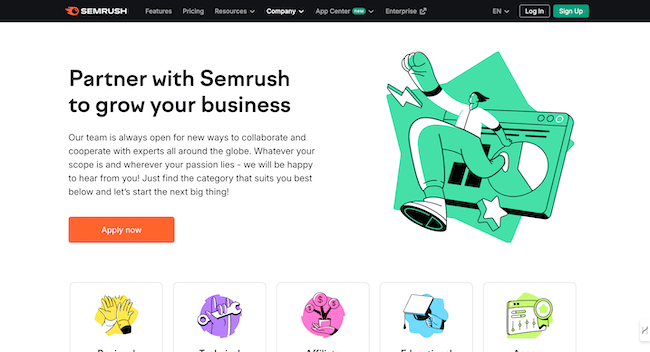 programa de reseller del software de SEO Semrush