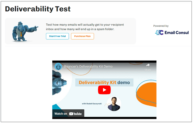prueba de entregabilidad de Bouncer