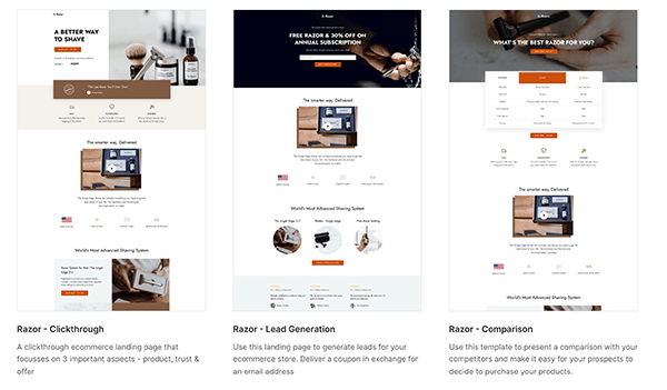 landing page packs in Swipe Pages