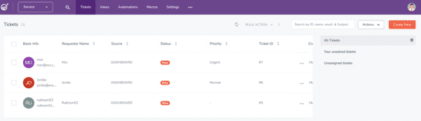reseña de Engagebay tickets en la plataforma CRM