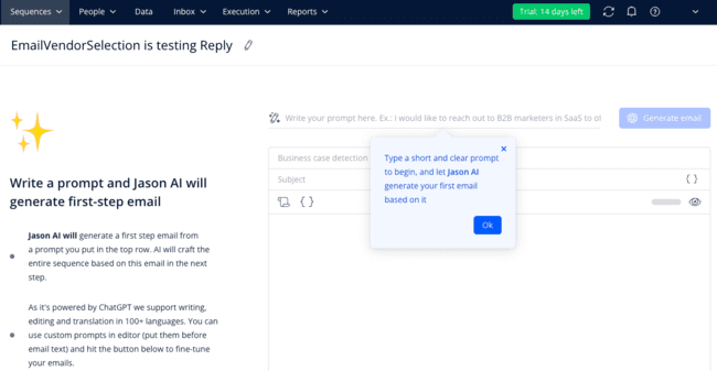 responder correos electrónicos con una herramienta de software de email outreach con escritor de IA