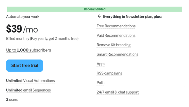 resumen del plan creator de Kit