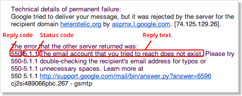 smtp server permanent error codes