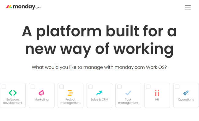software CRM con gestión de proyectos Monday.com