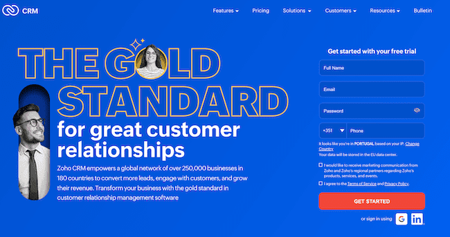 software Zoho CRM com e-mail marketing