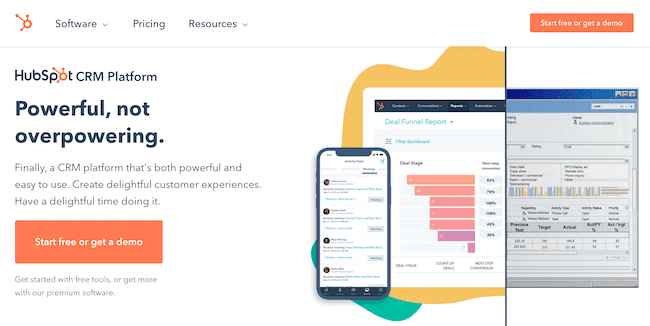 software de CRM com e-mail marketing Hubspot