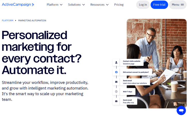 software de marketing automation ActiveCampaign