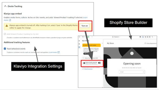 switching in Klaviyo App Embed for forms in Shopify