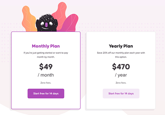 teachery pricing plans screenshot