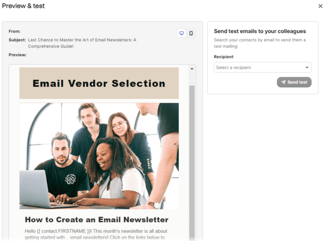 testing your newsletter on both desktop and mobile in different email clients