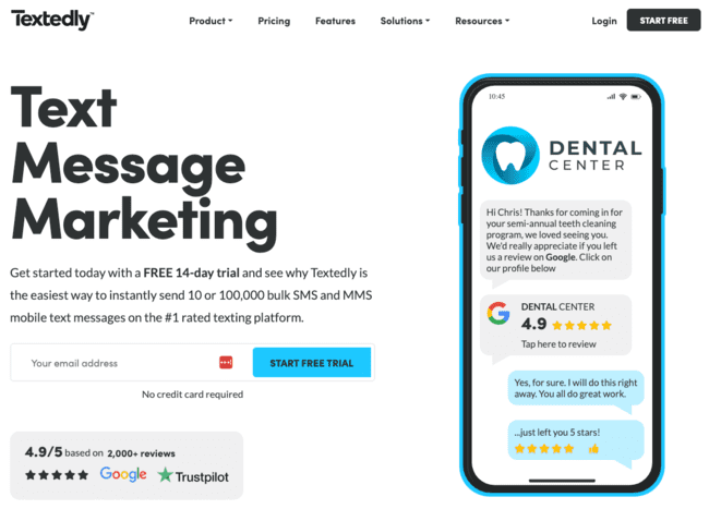 textedly text message marketing platform SMS