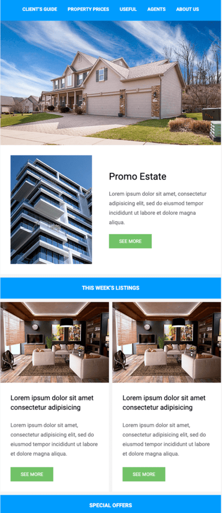top listing real estate email template