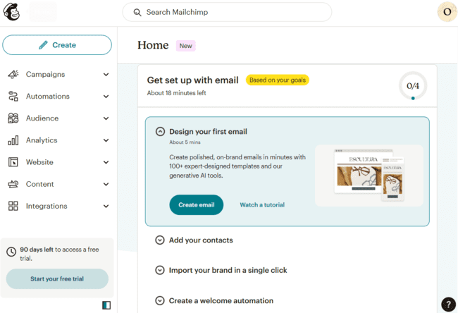 tutorial de uso de Mailchimp