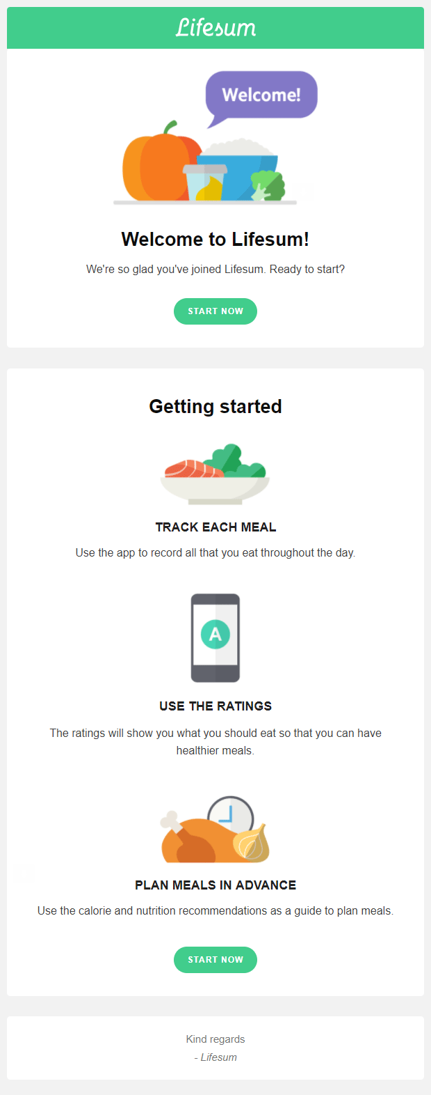 welcome email template example lifesum